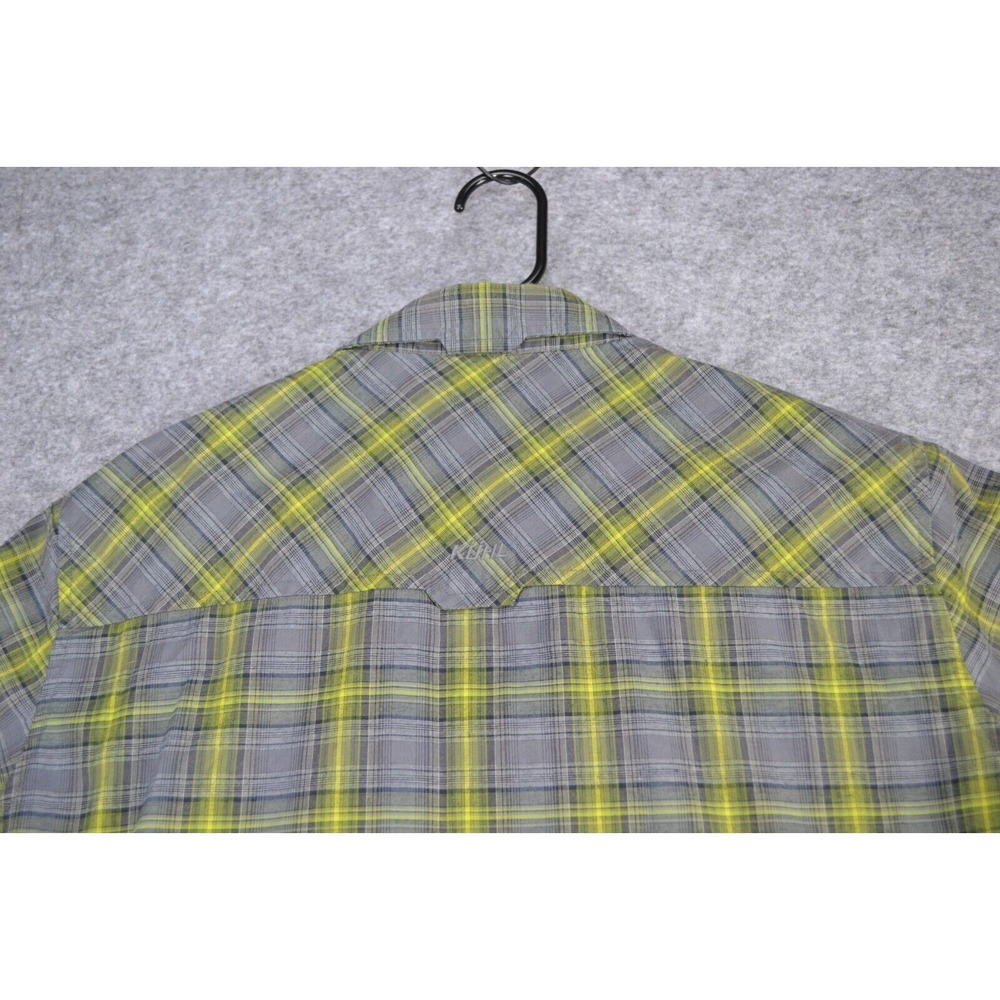 Kuhl Mountain Crown Shirt Mens L Lime Gray Plaid Long Sleeve Classic Button-Up - Picture 11 of 16